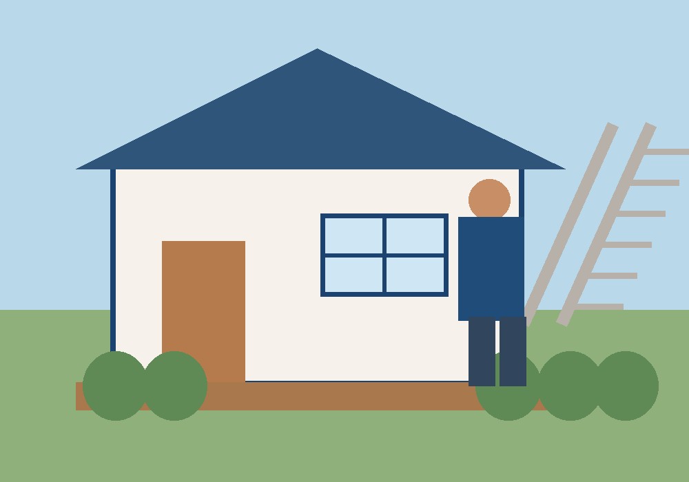 Handyman working at a local home